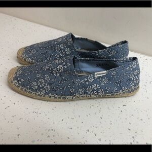 Soludos blue floral espadrilles womens size 7